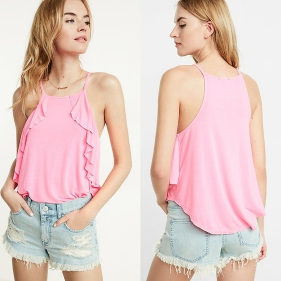 Express Tops - Express side ruffle cami tank Medium NWT